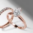SET OF WEDDING RINGS WITH DIAMONDS IN ROSE GOLD - ENGAGEMENT AND BRIDAL RING SETS - ENGAGEMENT RINGS