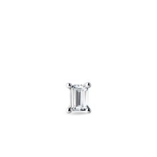 EMERALD DIAMOND SINGLE EARRING IN 14K WHITE GOLD - SINGLE EARRINGS - EARRINGS