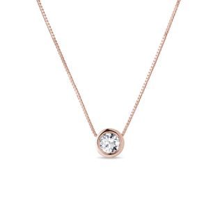 DIAMOND PENDANT NECKLACE IN ROSE GOLD - DIAMOND NECKLACES - NECKLACES