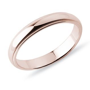 MEN'S MILGRAIN EDGE ROSE GOLD WEDDING BAND - RINGS FOR HIM - WEDDING RINGS
