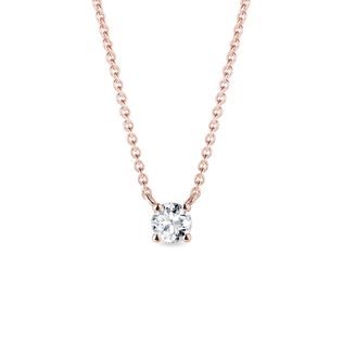 DIAMOND ROSE GOLD NECKLACE - DIAMOND NECKLACES - NECKLACES