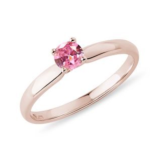 RING OF ROSE GOLD WITH PINK SAPPHIRE - SAPPHIRE ENGAGEMENT RINGS - ENGAGEMENT RINGS