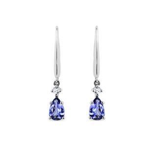 PADLOCKS EARRINGS MADE OF WHITE GOLD WITH TANZANITE - TANZANITE EARRINGS - EARRINGS