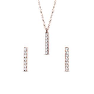 ROSE GOLD DIAMOND BAR JEWELRY SET - DIAMOND SETS - FINE JEWELRY