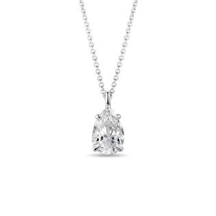 NÁHRDELNÍK V BÍLÉM ZLATĚ S 1CT LAB GROWN DIAMANTEM - NÁHRDELNÍKY S DIAMANTY - NÁHRDELNÍKY