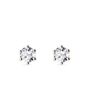 1 CARAT DIAMOND STUD EARRINGS IN ROSE GOLD - DIAMOND STUD EARRINGS - EARRINGS
