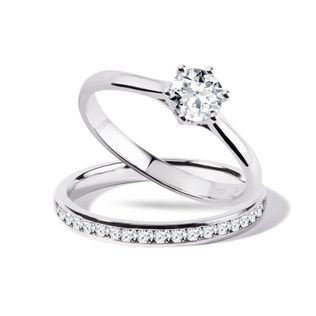 ENGAGEMENT AND WEDDING RING IN WHITE GOLD - ENGAGEMENT AND BRIDAL RING SETS - ENGAGEMENT RINGS