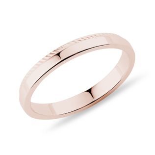 LADIES' MILGRAIN EDGE ROSE GOLD WEDDING RING - WOMEN'S WEDDING RINGS - WEDDING RINGS