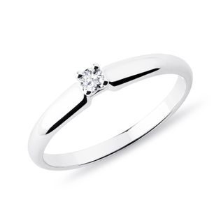 WHITE GOLD RING WITH BRILLIANT - BRILLIANT CUT DIAMOND ENGAGEMENT RINGS - ENGAGEMENT RINGS