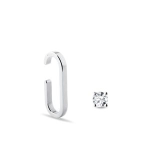 WHITE GOLD SINGLE EARRING SET - DIAMOND SETS - FINE JEWELRY