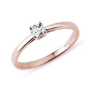 MINIMALIST ENGAGEMENT RING IN ROSE GOLD - BRILLIANT CUT DIAMOND ENGAGEMENT RINGS - ENGAGEMENT RINGS