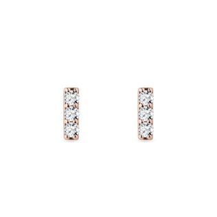 ROSE GOLD DIAMOND BAR EARRINGS - DIAMOND EARRINGS - EARRINGS