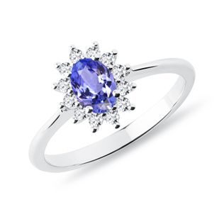 KATE RING IN WHITE GOLD WITH TANZANITE AND DIAMONDS - TANZANITE RINGS - RINGS