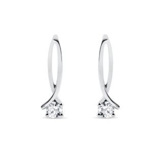 DOUBLE RIBBON DIAMOND EARRINGS IN WHITE GOLD - DIAMOND EARRINGS - EARRINGS