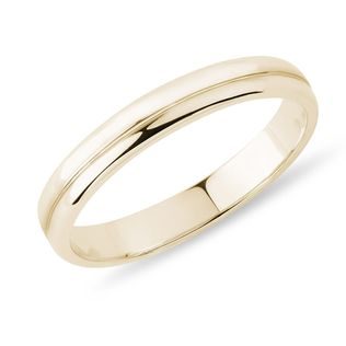 MEN'S RING IN YELLOW GOLD WITH SINGLE ENGRAVED LINE - RINGS FOR HIM - WEDDING RINGS