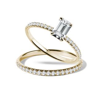 ENGAGEMENT SET WITH DIAMONDS IN GOLD - ENGAGEMENT AND BRIDAL RING SETS - ENGAGEMENT RINGS