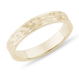 MEN'S ENGRAVED WEDDING RING IN YELLOW GOLD - RINGS FOR HIM - WEDDING RINGS