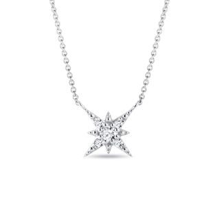 WOMEN'S DIAMOND NORTH STAR NECKLACE IN WHITE GOLD - DIAMOND NECKLACES - NECKLACES