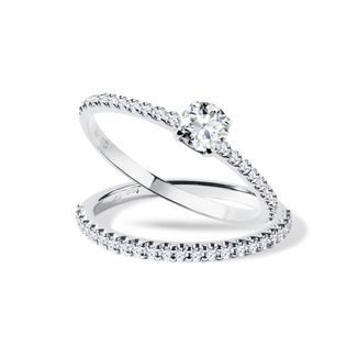 BRILLIANT ENGAGEMENT SET IN WHITE GOLD - ENGAGEMENT AND BRIDAL RING SETS - ENGAGEMENT RINGS