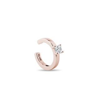 PRINCESS DIAMOND EAR CUFF IN 14K ROSE GOLD - SINGLE EARRINGS - EARRINGS