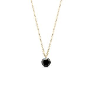 DANCING BLACK DIAMOND NECKLACE IN YELLOW GOLD - DIAMOND NECKLACES - NECKLACES