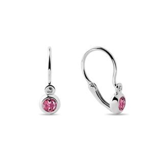 CHILDREN'S EARRINGS WITH TOURMALINES IN WHITE GOLD - CHILDREN'S EARRINGS - EARRINGS
