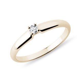 FINE RING IN YELLOW GOLD WITH BRILLIANT - BRILLIANT CUT DIAMOND ENGAGEMENT RINGS - ENGAGEMENT RINGS
