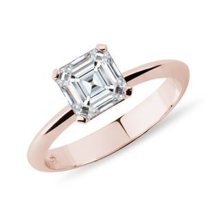 ASSCHER CUT DIAMOND ENGAGEMENT RING IN ROSE GOLD - RINGS WITH LAB-GROWN DIAMONDS - ENGAGEMENT RINGS