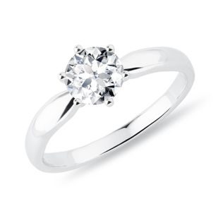BILLIANT RING IN 14K WHITE GOLD - BRILLIANT CUT DIAMOND ENGAGEMENT RINGS - ENGAGEMENT RINGS