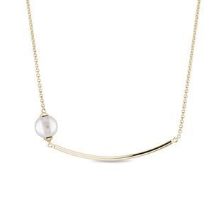 PEARL NECKLACE IN 14K YELLOW GOLD - PEARL PENDANTS - PEARL JEWELRY