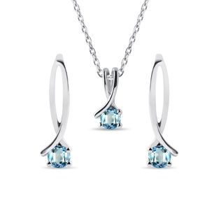 TOPAZ WHITE GOLD SET - GEMSTONE SETS - FINE JEWELRY