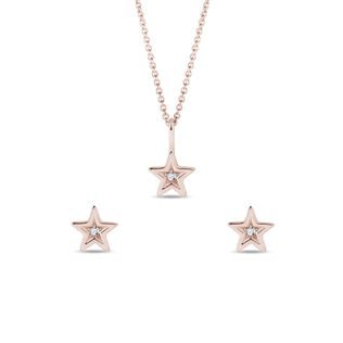 DIAMOND ROSE GOLD STAR JEWELRY SET - DIAMOND SETS - FINE JEWELRY