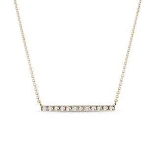 GOLD NECKLACE WITH A DIAMOND BAR - DIAMOND NECKLACES - NECKLACES