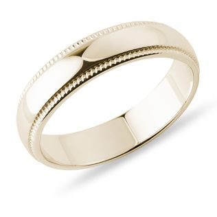 MEN'S MILGRAIN WEDDING RING IN YELLOW GOLD - RINGS FOR HIM - WEDDING RINGS