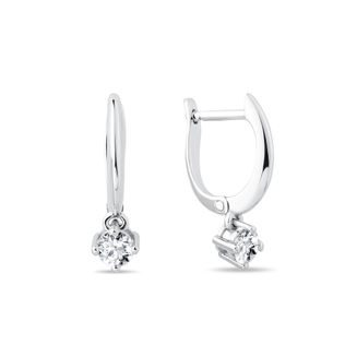 WHITE GOLD EARRINGS WITH DIAMOND - DIAMOND EARRINGS - EARRINGS