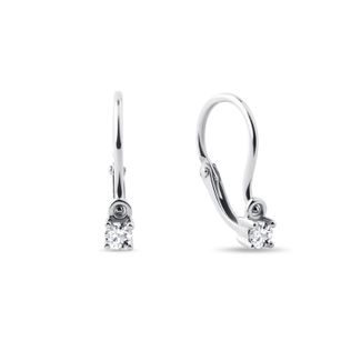 DIAMANTOVÉ DÍVČÍ NÁUŠNICE Z BÍLÉHO ZLATA - DĚTSKÉ NÁUŠNICE - NÁUŠNICE