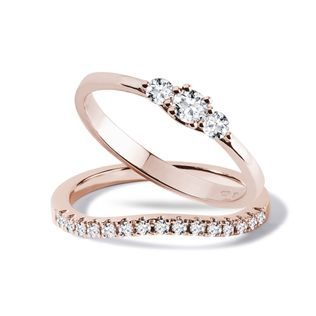 ROSE GOLD ENGAGEMENT AND WEDDING RING SET - ENGAGEMENT AND BRIDAL RING SETS - ENGAGEMENT RINGS