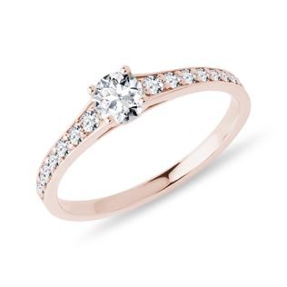 BRILLIANT DIAMOND RING IN 14K ROSE GOLD - DIAMOND ENGAGEMENT RINGS - ENGAGEMENT RINGS
