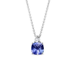 TANZANITE AND DIAMOND WHITE GOLD NECKLACE - NECKLACES