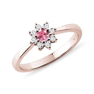 PINK SAPPHIRE FLOWER RING IN ROSE GOLD - SAPPHIRE ENGAGEMENT RINGS - ENGAGEMENT RINGS