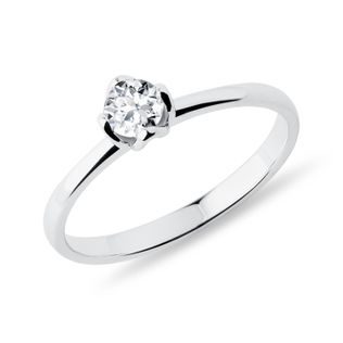 MINIMALIST WHITE GOLD DIAMOND ENGAGEMENT RING - BRILLIANT CUT DIAMOND ENGAGEMENT RINGS - ENGAGEMENT RINGS