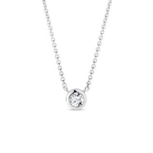 MINIMALIST DIAMOND NECKLACE IN WHITE GOLD - DIAMOND NECKLACES - NECKLACES
