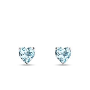 HEART-SHAPED TOPAZ EARRINGS IN WHITE GOLD - TOPAZ EARRINGS - EARRINGS
