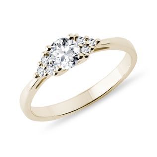 CLEAR DIAMOND RING IN YELLOW GOLD - DIAMOND ENGAGEMENT RINGS - ENGAGEMENT RINGS