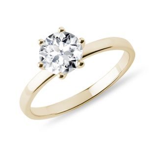 1 CT DIAMOND ENGAGEMENT RING IN YELLOW GOLD - RINGS WITH LAB-GROWN DIAMONDS - ENGAGEMENT RINGS