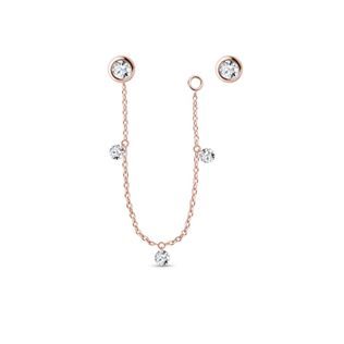 VERSATILE DIAMOND CHAIN EARRINGS IN ROSE GOLD - DIAMOND EARRINGS - EARRINGS