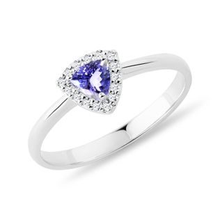 TANZANITE RING WITH DIAMONDS IN WHITE GOLD - TANZANITE RINGS - RINGS