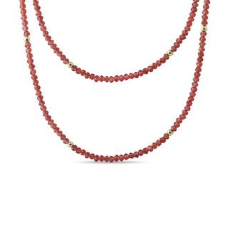 NÁHRDELNÍK Z GRANÁTŮ VE ŽLUTÉM ZLATĚ - MINERÁLNÍ NÁHRDELNÍKY - NÁHRDELNÍKY