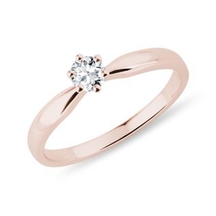 CLASSIC ENGAGEMENT RING IN ROSE GOLD WITH BRILLIANT - BRILLIANT CUT DIAMOND ENGAGEMENT RINGS - ENGAGEMENT RINGS