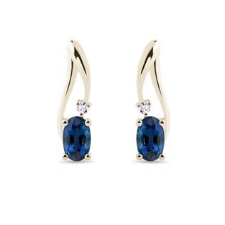 SAPPHIRE AND DIAMOND EARRINGS IN YELLOW GOLD - SAPPHIRE EARRINGS - EARRINGS
